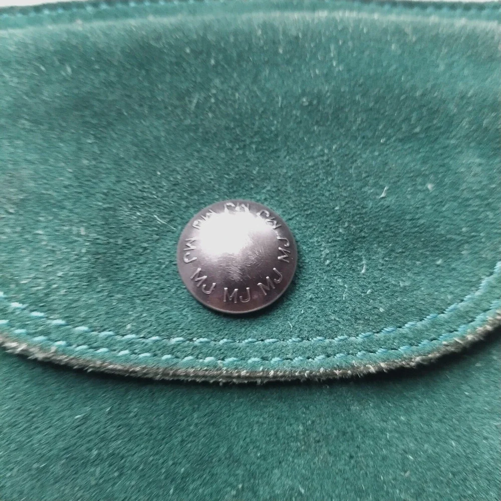 Marc Jacobs Green Suede Front Pocket Zipper Closure Small Hobo Shoulder Bag